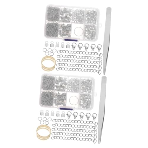 jojofuny 2 Boxen Schmuckzubehör-Set Schlüssel Silber Biegeringe für die Schmuckherstellung Schließe DIY Schmuckteile Karabinerverschlüsse Armband Biegering Zinklegierung jojofuny 2 Boxen Schmuckzubehör-Set Schlüssel Silber Biegeringe für die Schmuckherstellung Schließe DIY Schmuckteile Karabinerverschlüsse Armband Biegering Zinklegierung von jojofuny