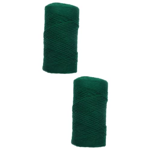 jojofuny 2 Rollen Weben Von Baumwollseilen Juteschnur Zum Basteln Dekoratives Juteseil Bindeseil Bungee Outdoor-Schnur Haken Set Zum Aufhängen Von Bildern Kabel Bonsai Jutefaden Multi Green von jojofuny