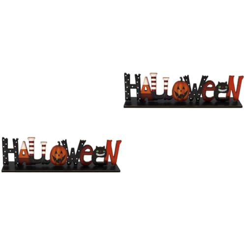 jojofuny 2 Stücke Halloween Themed Decor Holz Hohl-Out Zeichen Hause Schmuck Für Halloween Party von jojofuny