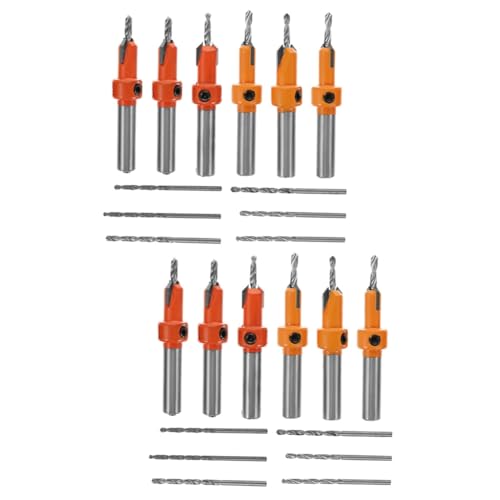 jojofuny 2 Sätze Senkbohrer Akku-bohrmaschine Ratsche Versenken Nuss Schrittbohrer Loch Sterben Kabellos Grat Stufenbohrer Protokoll Schleifer Hochgeschwindigkeitsstahl Orange 12 Stück * 2 von jojofuny