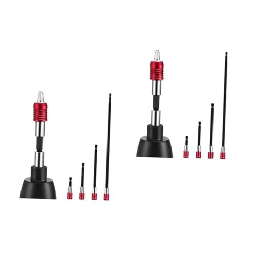 jojofuny 2 Sätze Verlängerungsstangen-set Magnetischer Bohrerhalter 1/4 Schlagverlängerung 1/4 Verlängerungsbithalter Impact-bithalter Bit- Legierung Black 4 Stück * 2 von jojofuny