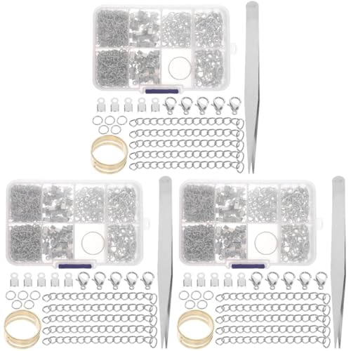 jojofuny 3 Boxen DIY -Schmuckverschluss Biegeringe für die Schmuckherstellung Schließe Silber Schlüssel Armband Biegering Hummerschere DIY-Versorgung Zinklegierung jojofuny 3 Boxen DIY -Schmuckverschluss Biegeringe für die Schmuckherstellung Schließe Silber Schlüssel Armband Biegering Hummerschere DIY-Versorgung Zinklegierung von jojofuny