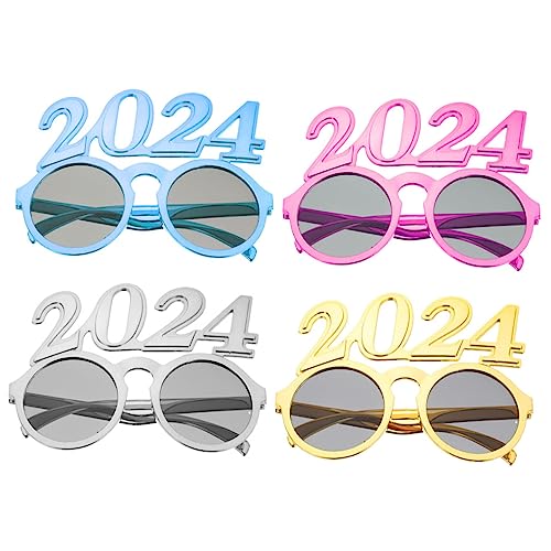 jojofuny 4 Stück 2024 2024 Digitale Brille 2024 Brillen. 2024 Party-requisite Plastikbrille 2024 Foto-requisiten Für Das Neue Jahr Abschlussfeier-brille Das Geschenk Zubehör Stk Anzahl von jojofuny