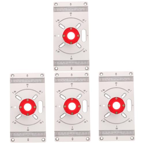 jojofuny 4 Stück Holzbearbeitungsbohrmaschine Einlegeplatte für Frästisch holzwerkzeuge Frästisch-Einlegeplatte Tischfräsmaschine Banktrimmvorlagen Grundplatte des Routers Metall Silver von jojofuny