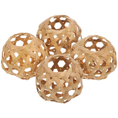 jojofuny 4 Stück Rattan Lampenschirm 7x5.3cm Kleine Bambus Gewebte Lampe Schirm Handgefertigter -Lampenschirme Gewebter Kronleuchter Lampenschirm Für Schlafzimmer Wohnzimmer Hotel von jojofuny