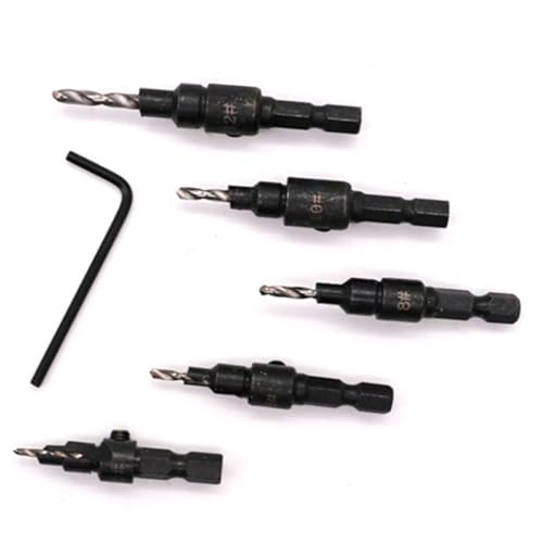 jojofuny 5 Teiliges Senkerbohrer Set Mit Innensechskantschlüssel Holzbohrer Und Reibahlen Für Holzverarbeitung Countersink Drill Bit Für Präzise Bohrungen Verschiedenen Holzarten von jojofuny