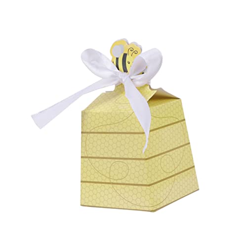 jojofuny 50pcs Papier Beehive Bowknot Favor Candy Boxen Jungen und Mädchen Party Tasche Baby Geburtstag Dekorationen von jojofuny