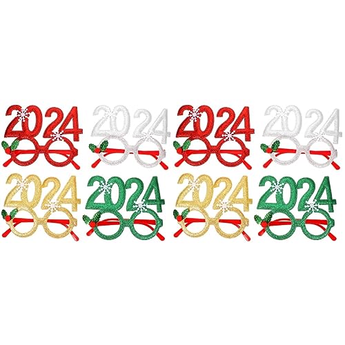 jojofuny 8 Stk 2024 Weihnachtsbrille Brillen Telefon Requisiten Weihnachtsbrillen Weihnachten Dekorative Gläser Silvester Brille Neujahrsparty-brille Filzstoff Glasrahmen Kind Handy von jojofuny