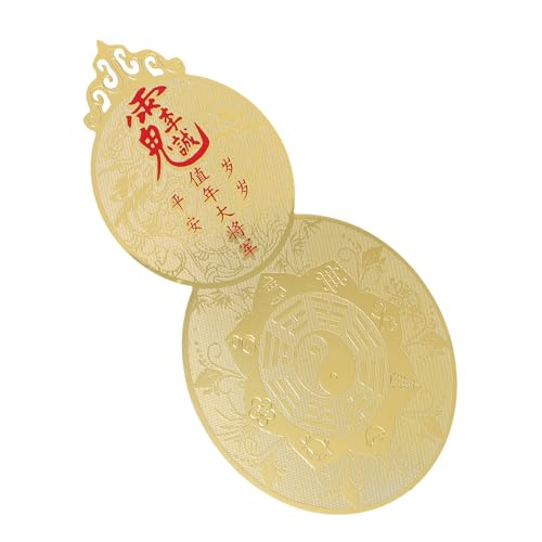 jojofuny Amulett Segen des bösen Feng-Shui-Gesundheitssymbole Tai Sui der glücksbringer glucksbringer Aufkleber schmücken im chinesischen Stil Kürbis Applikationen Ornamente Kupfer von jojofuny