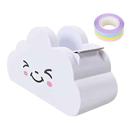 jojofuny Büro-Klebebandabroller Desktop-Klebebandabroller Wolkenform Büro Schreibtisch Klebebandabroller Cutter mit Regenbogen Klebeband Rolle für Masking Washi-Klebeband Home Office Schule Supplies Klebeband Rollenspender von jojofuny