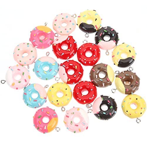 jojofuny Charms Donut 20 Harz-Donut-Charms -Donuts Flache Rückseite Dessertgebäck Spielzeug Für Handyhüllen Kinderpuppenhaus Geschenke Schlüsselanhänger Kinder von jojofuny