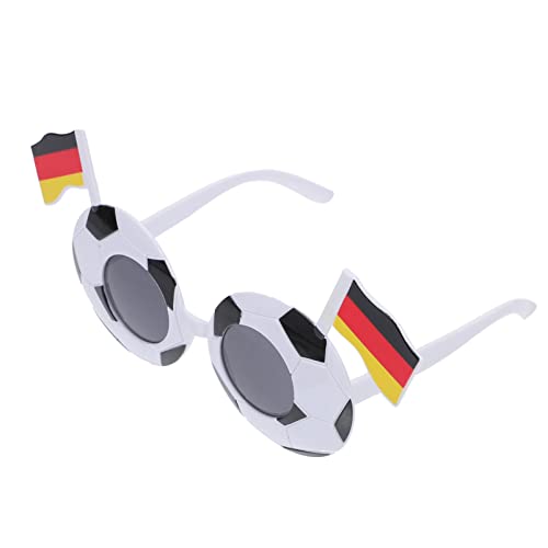 jojofuny Fußballbrille Fußballspielbrille Party Requisiten Brille Fußball-sonnenbrille Lustige Flaggen-sonnenbrille Neuartige Partybrille Plastik Abschlussball Brillengestell Kind von jojofuny