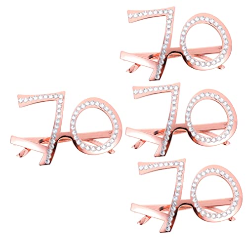 jojofuny Geburtstagsbrille 4 Stück Altersbrille Geburtstags-Sonnenbrille 70-Brille Geburtstagsparty Gastgeschenke Abschlussball-Dekoration Geschenke Für Erwachsene Sonnenbrille Großpackung von jojofuny