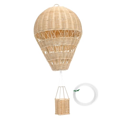 jojofuny Heißluftballon Aus Gewebtem Rattan Kleiner Heißluftballon Aus Gewebtem Rattan Heißluftballon Aus Rattan Für Kinderzimmer Vorschulerziehung Fotografie Wohnzimmerdekorationen von jojofuny