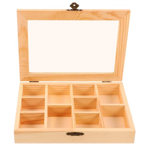 jojofuny Schmuck-geschenkbox Unvollendete Holzkiste Mit Durchsichtigem Deckel Kreative Kleine Holz-schmuckschatulle Für Heimwerker Hobbys Schmuckschatulle Und Aufbewahrung Zu Hause von jojofuny