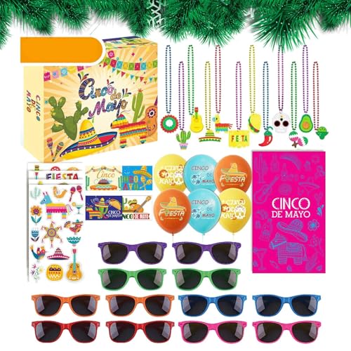 jopiuieo Mexikanische Partygeschenke, Karnevalsparty-Gastgeschenke für Kinder, mexikanische Fiesta-Gummi-Armbänder, Karnevalsparty-Zubehör, mexikanische Geburtstagsparty-Zubehör, Dekorationen, von jopiuieo