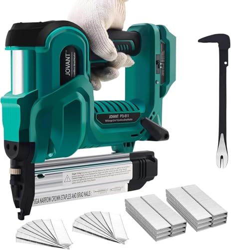 2 in 1 Brad Nailer Akku für JOVANT 20V Batterie, Gauge Brad Nailer, Batterie Nagelpistole mit Heftferner, 2240pcs Nägel/Hefte für Polsterung, Tischlerei und Holzbearbeitung (nur Werkzeuge) von jovant