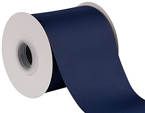 Joycrosso Ripsband, Schleifenband, Geschenkband, 10,2 cm breit, 22,7 m Rolle, für Stuhlschärpe, Geschenkverpackung, Party, Heimdekoration, Bastelbedarf, Marineblau von joycrosso