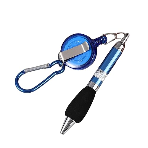 joyxiwa 3 Stück feine Spitze 0,5 mm Metall Kordelzug Kugelschreiber Lanyard Schnur Wandern Verschluss Schlüsselanhänger leicht ziehen Schreibwaren Stift für Home School Office Supplies-blau, 0,5 mm von joyxiwa