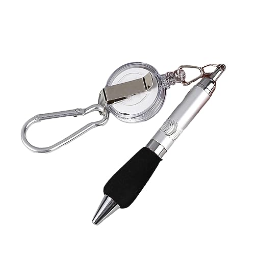 joyxiwa 3 Stück feine Spitze 0,5 mm Metall Kordelzug Kugelschreiber Lanyard Schnur Wandern Verschluss Schlüsselanhänger leicht ziehen Schreibwaren Stift für Home School Office Supplies-weiß, 0,5 mm von joyxiwa