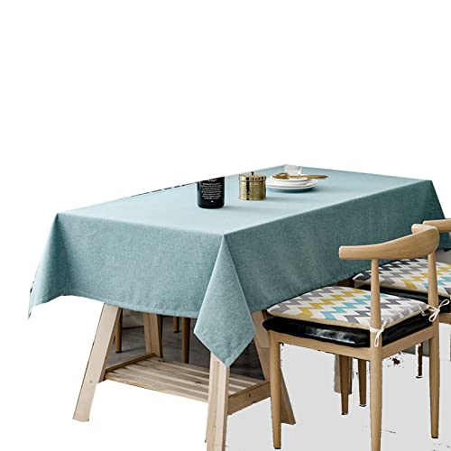 Blaue Baumwoll-Leinen-Tischdecke, staubdicht, rechteckig, wasserdicht, für den Außenbereich, Größe: 130 x 200 cm, Farbe: Blau, 100 x 160 cm von jsfdsfhsdjdjgrieurfews