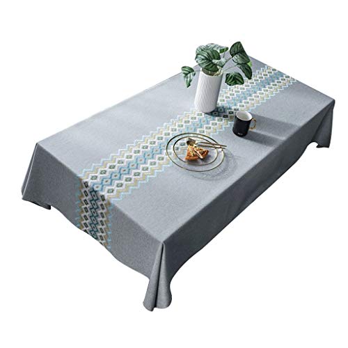 Nordic Tischdecke, wasserdicht, Baumwolle, Leinen, dick, rechteckig, für Hochzeit, Esstisch, Tee-Tischdecke (Größe: 140180 cm) (140 x 220 cm) von jsfdsfhsdjdjgrieurfews