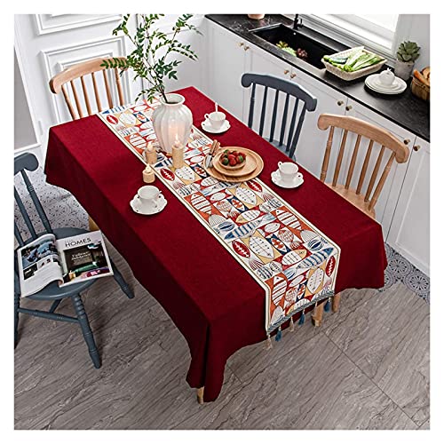 Tischdecke, Baumwolle und Leinen, rechteckig, für Wohnzimmer, Couchtisch, Tischläufer-Set, modern, einfach und abwischbar (1# 130 x 180 cm) von jsfdsfhsdjdjgrieurfews