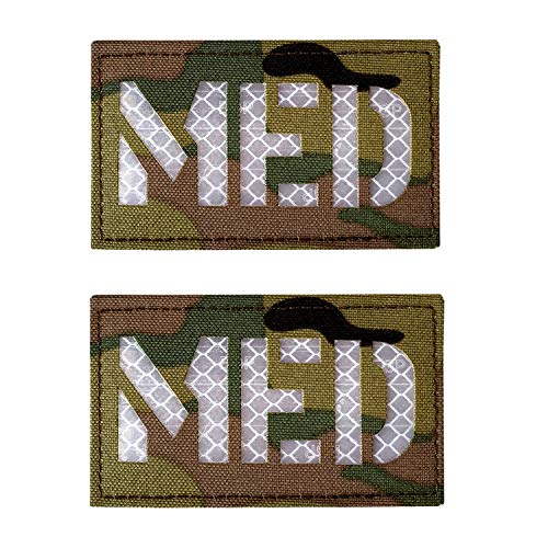 Medical EMS EMT Patch-Hakenverschluss, 5 x 8,9 cm, reflektierend, Multicam-Weiß von jujupups