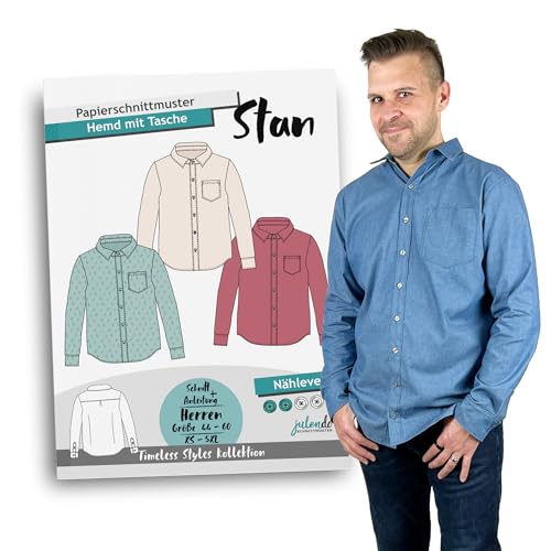 JULENDO Herren Schnittmuster Hemd mit Tasche "Stan" Gr. 44-60 (XXS-4XL) | Papierschnittmuster für Männer mit Nähanleitung von julendo