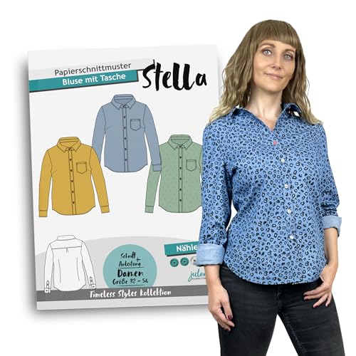 JULENDO Schnittmuster Damen Bluse, Gr. 32-54 | Papierschnittmuster für Frauen - Bluse mit Nähanleitung von julendo