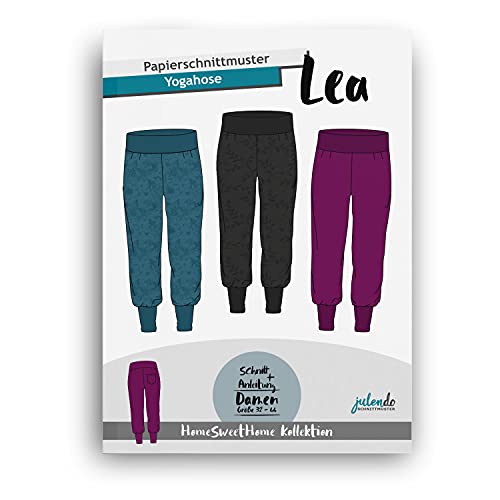 JULENDO Schnittmuster Yogahose Lea | Papierschnittmuster für Damen mit Nähanleitung (Gr. 32 bis 44) von julendo