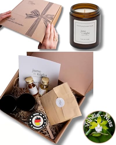 juneBYnight – Geschenke für Frauen – DIY Duftkerzen-Set | Einfach zu Verschenken & Persönlich Gestaltbar | Kerzen selber machen Set – Verschenke Liebe & Kreativität | Vanille & Nuss von juneBYnight MORGANIC EMOTIONS