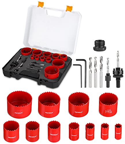 Lochsäge Set jutyum Bohrer Set 19 PCS Metall Dosenbohrer Lochbohrer Kreisschneider Verwendet für Holzbrett, PVC-Brett, Plastikbrett von jutyum