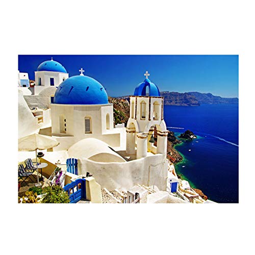 5D Diamond Painting DIY Für Stickerei/Griechische Landschaft Santorini Architektur/50x70cm ohne Rahmen/runde Vollbohrmaschine DIY 5D Diamant Malerei Kits Strass Stickerei Kunsthandwerk für Home Wall von jzxjzx