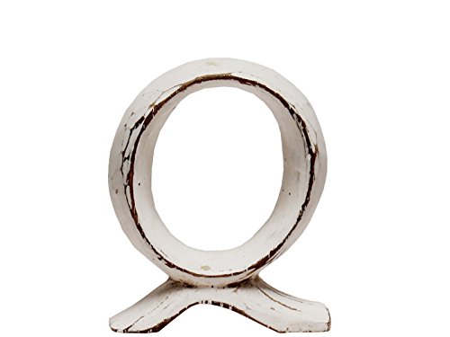 kadoh Holzbuchstabe Q (8 cm) zum Aufstellen Handgemachte Dekobuchstaben aus Holz im Vintage-Look (Creme-Weiß Vintage) von kadoh