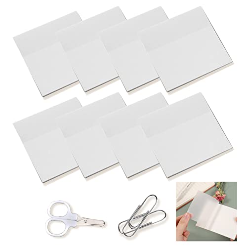 Transparente Haftnotizen, 400 piezas, Wasserdicht Haftnotizen, Creative Transparente Sticky Notes 400 Sheets 75 X 75 Mm, Self-adhesive Sticky Notes Für Büro Und Studenten, con tijeras y 2 clips von kajkey