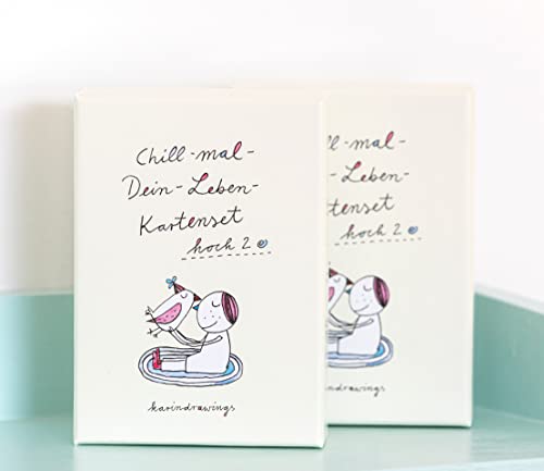 karindrawings - Double Chill-mal-Dein-Leben-Kartenset - 2 Sets, Ungerahmt, Humorvoll, Eisig (Frosty), Freizeit & Leben, 10,5x14,8 cm, Allgemeine Stimmung, Unisex-Erwachsene von karindrawings