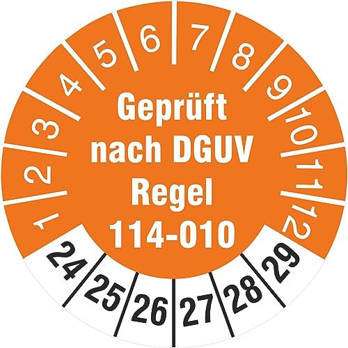 1000 Stück geprüft nach DGUV Regel 114-010 Prüfetiketten/Prüfplaketten 30 mm rund Kipp- und Absetzbehälter 2024-29 von kaufdeinschild