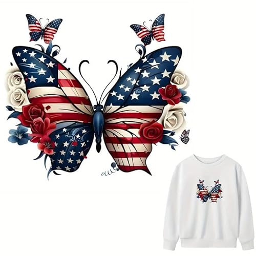 Butterfly Fashion Bügelbilder für T-Shirts Reiben auf Transfers Aufkleber Vinyl Fertig zum Drücken Aufkleber Aufbügeln Aufkleber für T-Shirts Kleidung Hoodie DIY Handwerk von kbatuo