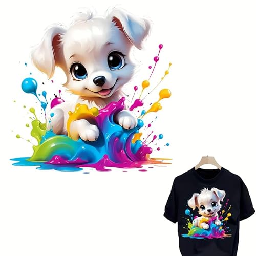 Naughty Little Dog Fashion Bügelbilder für T-Shirts Reiben auf Transfers Aufkleber Vinyl Fertig zum Drücken Aufkleber zum Aufbügeln für T-Shirts Kleidung Hoodie DIY Handwerk von kbatuo