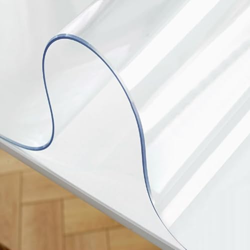 kefu01 2mm PVC-Tischdecke Transparent aus Weichem Glas,Schutzfolie Tischschutz mit 120°-Abschrägung,Kratzfest Wasserdichtes Ölbeständiges und Abwischbares Tabelle Beschützer (70x100cm/28x39in) von kefu01