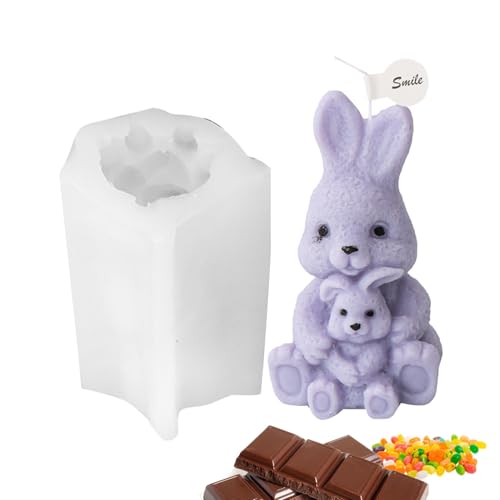 Kaninchen Silikonform, Osterhase Gussform, Silikonformen Gießformen Ostern, Kreative Ostern Kerzenformen, Nicht-Stick Gips Ton Epoxid Silikonharz Guss Kerzenform von keloppasit