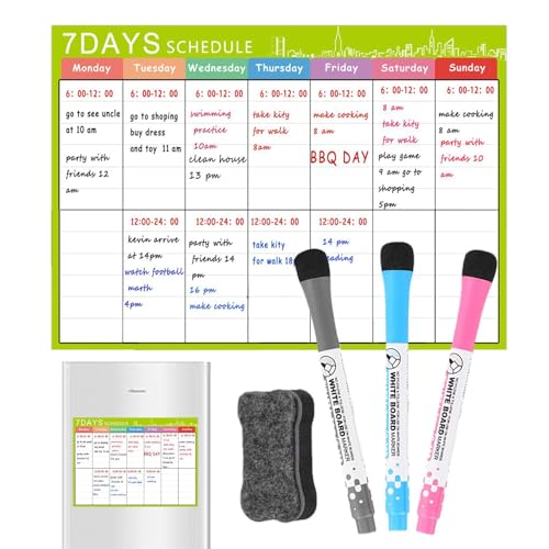 keloppasit Trockenerlöser Kalender für Wand, Whiteboard -Kalender Trockener Lösche | Kühlschrank Magnetisch Whiteboard Radiergummi Pen,Präsentationsvorräte, Wandplaner, Planungsgremien für von keloppasit