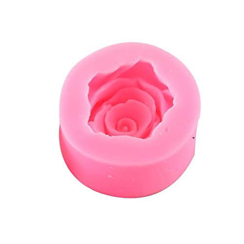 kesurpae 3D Blumen Silikon Fondantform Backformen Plätzchen Dessert Backform Hochzeit Wiederverwendbare Kerze Seife DIY Form Tablett, Rose von kesurpae