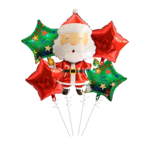 kesurpae 5 teile/satz Aufblasbare Helium Ballon Sicher Und Langlebig Einfach Zu Montieren Cartoon Santa Claus Schneemann Folien Ballons, bunt, YF21C019 von kesurpae