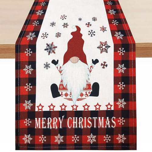 kesurpae Helles Weihnachtstuch, lebendige Farben und langlebige Esstischmatte, Polyester Tischdekoration, Dekoration, Tisch, Partytisch, acht, 33x183cm von kesurpae