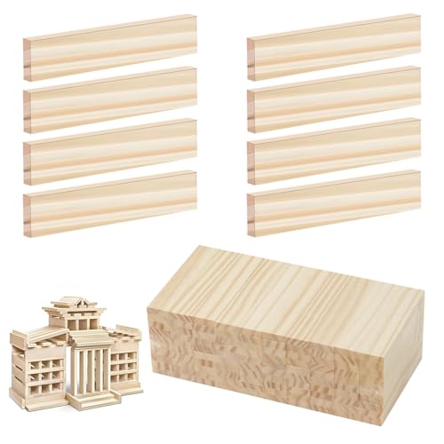 keyxer 30 PCS Holzklötzchen Zum Basteln, 100 x 20 x 7 mm Holzbausteine, Bastelklötze, Klötzchenmann, Holzleisten, Stäbchen, Bastelholz für DIY-Projekte und Dekoration, Bau und Verkleidung von keyxer