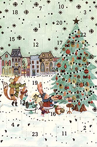 Unbekannt Adventskalender Grußkarten 4er Set Nostalgie Weihnachten Goldprägung Kunstkarte Doppelkarte Hochwertige Weihnachtskarte Adventsmann Geschenkkarte von kidsnado