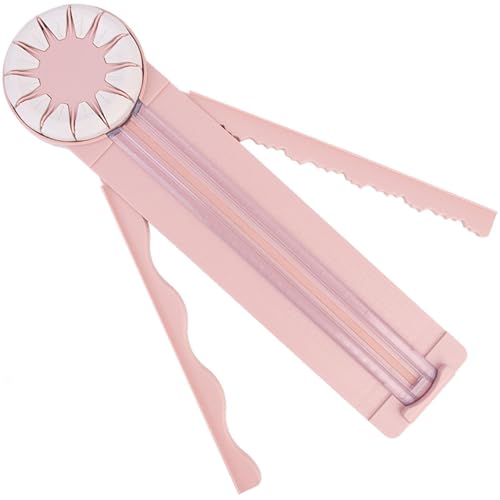 Kantenschneider Papierarbeiten, Kantenschneider Papierarbeiten, 12-in-1-Rollpapierschneider, Papierschneider Zigarettenpapier, Papierschneider Basteln, für Fotokarten, Scrapbooking(Pink) von kikxj