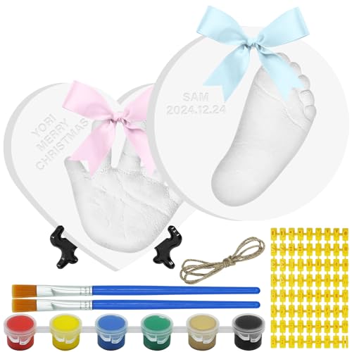 kimitimi Baby Handabdruck Fußabdruck Andenken Ornament Kit personalisiert Baby Fuß Druck Kit für Neugeborene Ton Impression Handmade DIY Phantasie zu kreieren von kimitimi